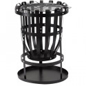 Brasero Forno Firebasket en acier - 3 pieds - Finition noire - Grille chromée - H56 x L45 x P45 cm