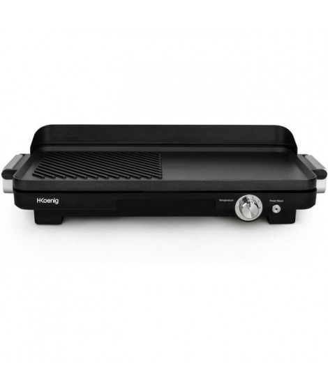 HKoeNIG GRX330 - Plancha double zones - 50x25cm - 1800W - Revetement anti-adhésif - Fonction turbo zone grill - Thermostat aj…