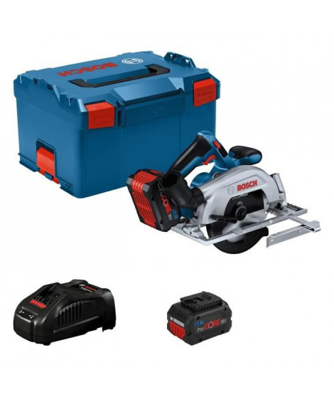 SCIE CIRCULAIRE Bosch professional GKS 18V-57-2 + 2 batteries ProCore 18V 5,5Ah + chargeur, en L-boxx