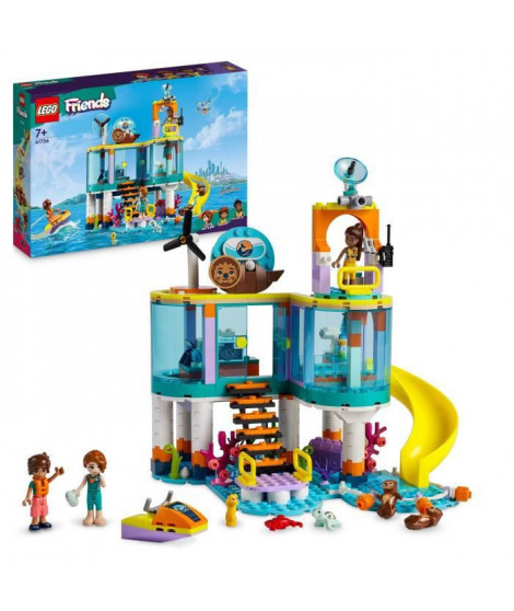 LEGO Friends 41736 Le Centre de Sauvetage en Mer, Jouet de Vétérinaire Animaux, Enfants 7 Ans