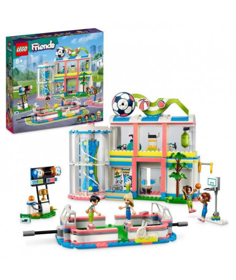LEGO Friends 41744 Le Centre Sportif, Jouet avec Figurines et Jeux de Football, Basketball et Tennis