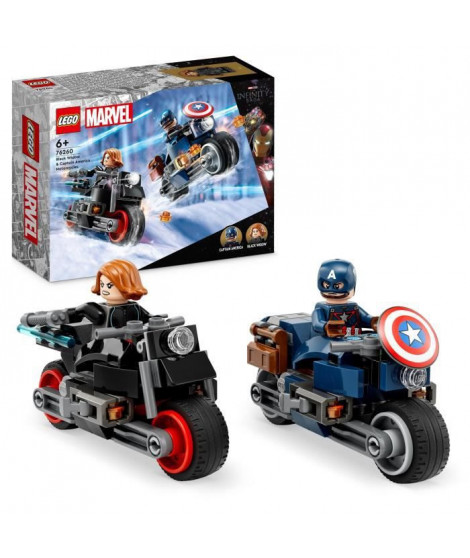 LEGO Marvel 76260 Les Motos de Black Widow et de Captain America, Jouet Avengers L'âge d'Ultron
