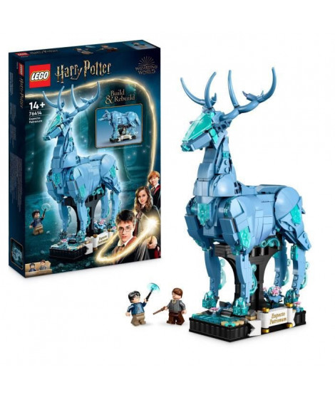 LEGO Harry Potter 76414 Expecto Patronum, Maquette 2-en-1 avec Figurines Animales Cerf et Loup