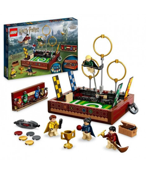 LEGO Harry Potter 76416 La Malle de Quidditch, Jouet 1 ou 2 Joueurs, avec 3 Jeux de Quidditch
