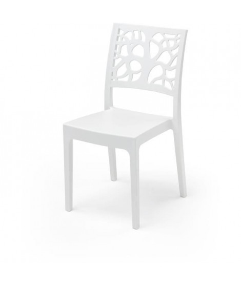 Lot de 4 chaises de jardin TETI ARETA - 52 x 46 x H 86 cm - Blanc