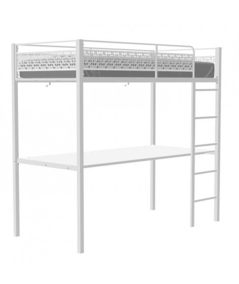 Lit mezzanine EDIBUR 90 x 190 cm - Blanc