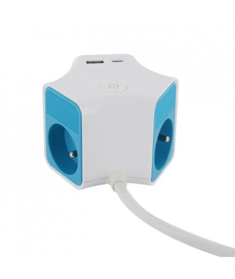 Chacon STAR USB 3X16A (FR)3G1,5mm2 1,5m Bleu- USB-C et A