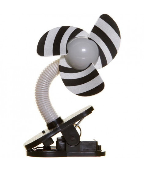 TEE-ZED VENTILATEUR DE POUSSETTE a CLIPSER - NOIR ET BLANC