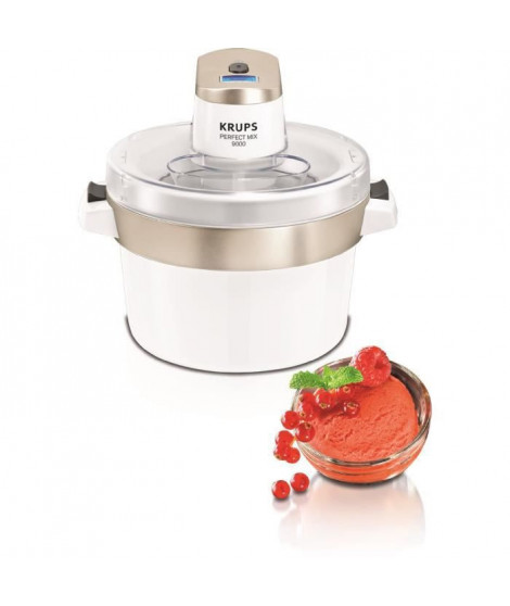 KRUPS Sorbetiere, Capacité 1,6 L, Utilisation simple, Couvercle anti-éclaboussure, Machine a glace, Cremes glacées, Sorbets G…