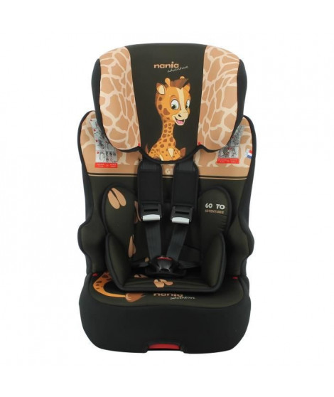 Siege auto NANIA RACER - Isofix - Groupe 1/2/3 (9-36Kg) - Tetiere réglable en hauteur - Girafe - Fabriqué en France