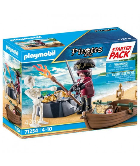 PLAYMOBIL - 71254 - Les Pirates - Starter Pack Pirate et barque