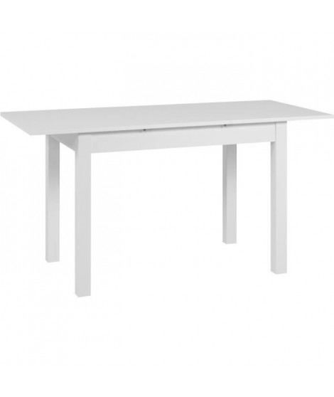 Table Extensible Mora 80B - 1 allonge de 40 cm inclue - 110 / 150 x 75 x 70 cm - Coloris blanc