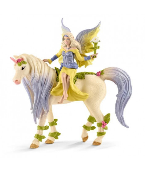 Schleich - Fée Sera avec la licorne aux fleurs - 70565
