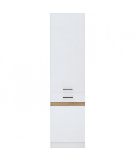 JUNONA Colonne de cuisine 2 Portes ouverture gauche - L 50 x H 196 x P 46 cm - Blanc brillant