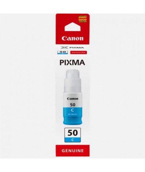 Bouteille d'encre - CANON - GI-50C - Cyan - Compatibilité PIXMA MegaTank - (3403C001)