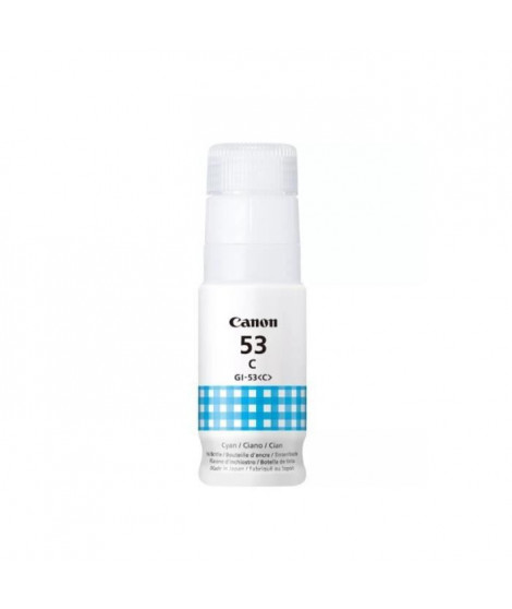 Bouteille d'encre - CANON - GI-53C - Cyan - Compatibilité PIXMA G650 et G550 - (4673C001)