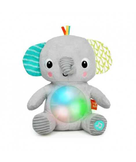 BRIGHT STARTS Jouet peluche éléphant Hug-a-Bye Baby, sons et lumieres