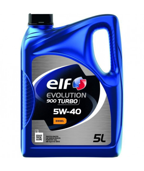 Huile moteur Diesel - ELF - EVOLUTION 900 TURBO 5W-40 - 5L