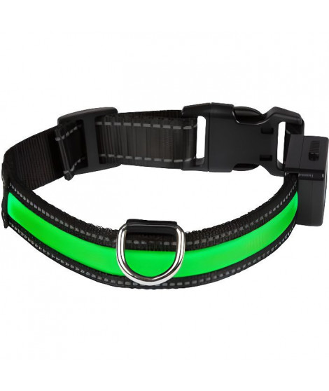 EYENIMAL Collier lumineux Light Collar USB rechargeable S - Vert - Pour chien