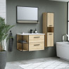 Ensemble INDUS, set de salle de bain 80, vanity+vasque+miroir & colonne
