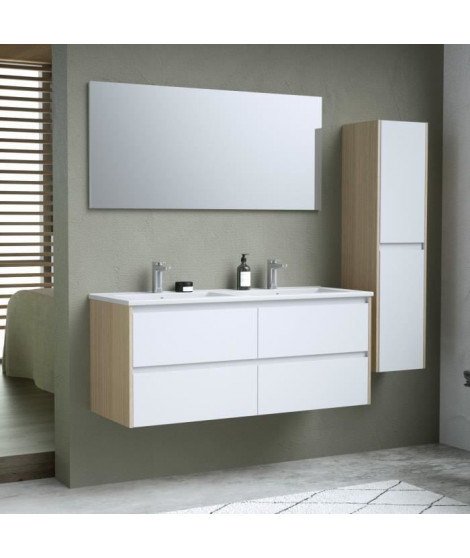 Ensemble SKARA  set de salle de bain 120, vanity+vasque+miroir & Colonne