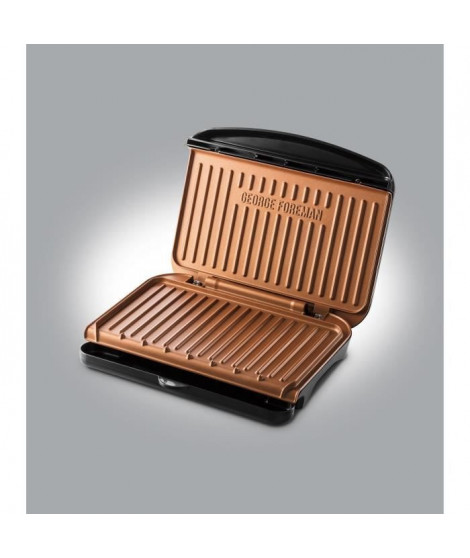 Fit Grill Copper Medium George Foreman 25811-56 - 2 en 1 - Rangement pratique - Performance & Design Premium - Nettoyage facile