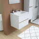 Ensemble Totem Blanc  set de salle de bain 60, vanity+vasque+miroir & Colonne
