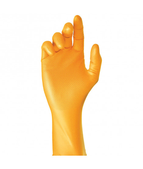 Gants Jetables JUBA Grippaz Caisse Sans poudre Orange Nitrile (50 Unités)