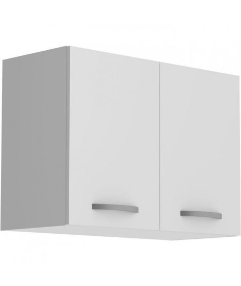 OSLO Meuble haut 2 portes - Blanc - L 80 x P 36 x H 58 cm