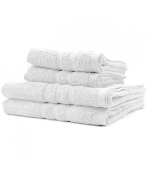 2 Serviettes de bain TODAY 50x90 + 2 Draps de bain 70x130 cm 100% Coton - Craie