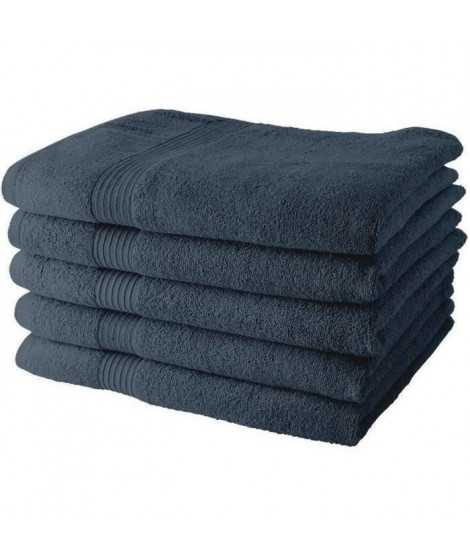 Lot de 5 Draps de Bain TODAY 70x130 cm 100% Coton - Denim