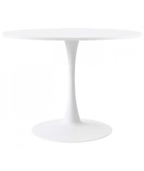 Table ronde TULIPA - MDF laqué blanc - Diam 100 cm