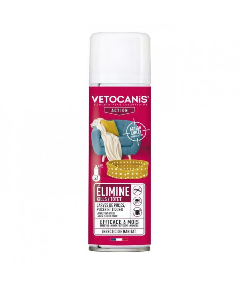 VETOCANIS Spray Anti-Puces er Anti-Tiques - Pour Habitat