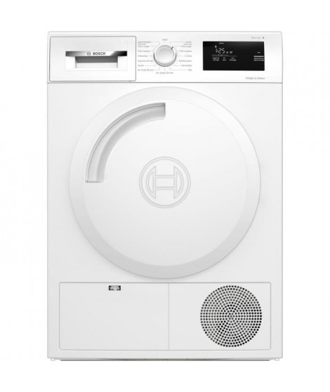 Seche-linge pompe a chaleur BOSCH WTH83014FR SER4 - 8 kg - Classe A+ - Tambour Inox - Blanc