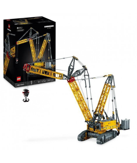 LEGO Technic 42146 La Grue sur Chenilles Liebherr LR 13000, Maquette Engin de Chantier Télécommandé, pour Adultes