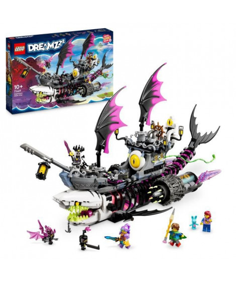 LEGO DREAMZzz 71469 Le Vaisseau Requin des Cauchemars, Construire un Jouet de Bateau Pirate de 2 Façons