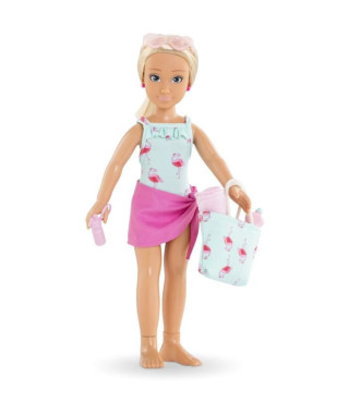 Coffret Valentine a la plage COROLLE GIRLS - poupée mannequin - 5 accessoires - 28 cm - des 4 ans