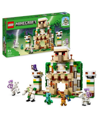 LEGO Minecraft 21250 La Forteresse du Golem de Fer, Jouet Château qui se Transforme en Grande Figurine