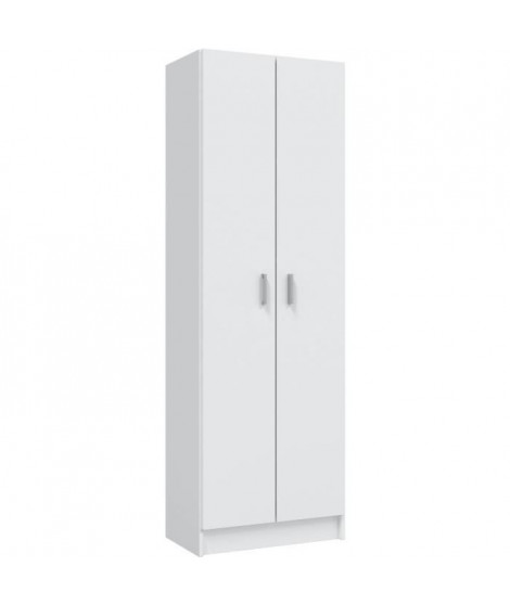 Armoire rangement chaussure - meuble d'entrée - 2 portes avec étageres- L 59 x P37 x H 180 cm - Multiusos