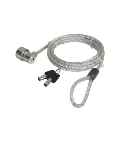 Câble de sécurité a câble métallique avec serrure a clé pour PC Portable (Longueur: 1.8m) - PORT CONNECT