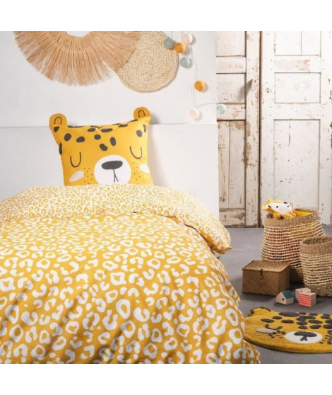 Parure de lit enfant TODAY Funny - 140x200 cm - 100% Coton - imprimé léopard