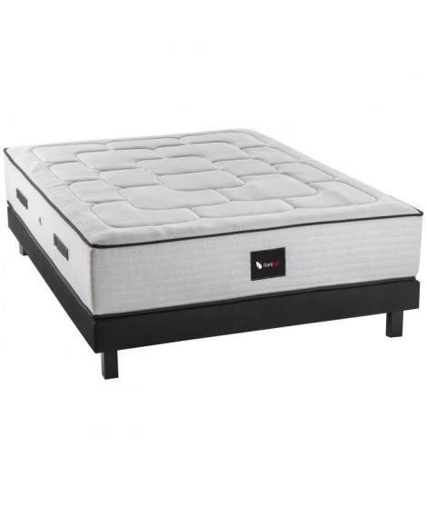 DEKO DREAM Ensemble matelas + sommier bois massif 160 x 200 - 700 ressorts ensachés - Ferme - HOTEL SANIPUR MULTIPOCKET