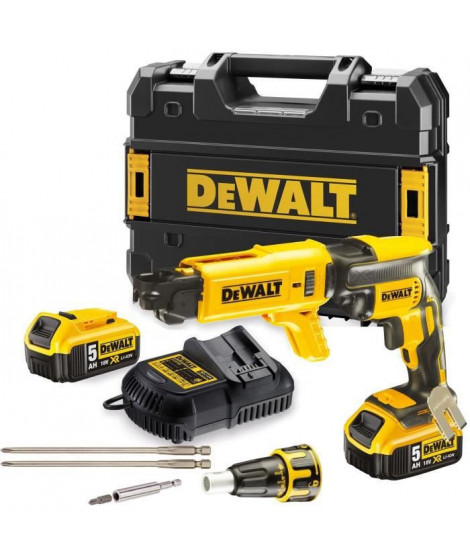 DEWALT Visseuse Plaques de Plâtre Brushless 18V XR 5Ah Li-Ion Sans Fil avec Lampe LED et Poignée Ergonomique DCF620N-XJ Versi…