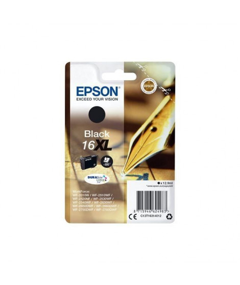 EPSON Cartouche d'encre T1631 XL Noir - Stylo Plume (C13T16314012)