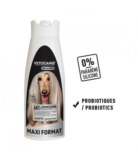 VETOCANIS Shampoing professionnel anti-démangeaisons pour chien - 750ml