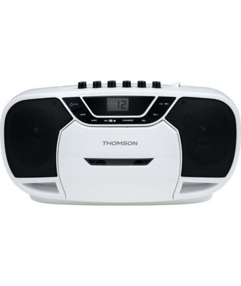 THOMSON RK101CD - Lecteur Radio CD Portable - USB, MP3, Cassettes - Blanc