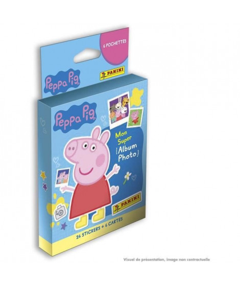 Blister 6 pochettes PANINI - PEPPA PIG - 24 stickers + 6 cartes