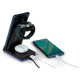 THOMSON CL750IS - Réveil et station de charge 4-en-1 - Compatible Android - Bandeau LED lumineux pour indiquer la charge  - Noir