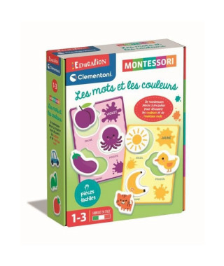 Clementoni - Jeu Educatif les mots et les couleurs - Montessori - De 1 a 3 ans - Fabriqué en Italie