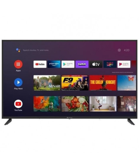 CONTINENTAL EDISON - CELED55SAUDV23B7 - TV LED UHD 4K 55 (138,7 cm) - Smart TV Android - 2xHDMI - 2xUSB